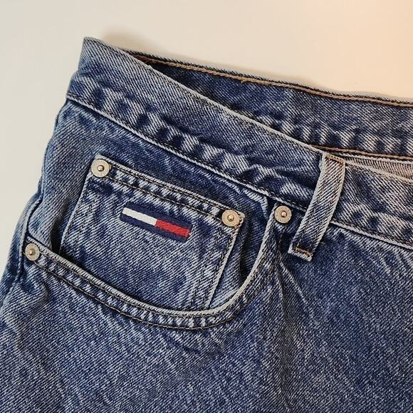 Vintage Tommy Hilfiger Y2K Denim Jeans Medium Wash Large Logo Men's Sz 40/32 - Picture 5 of 16